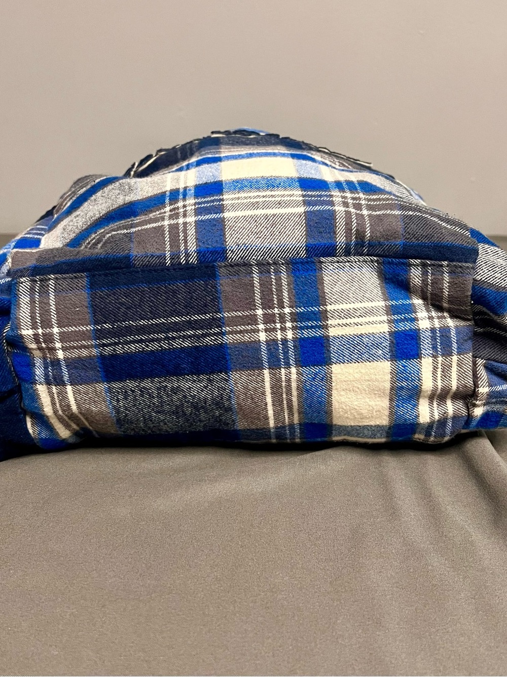 VTG Y2K 90s Aeropostale Lightweight Blue & Gray Plaid Material Shoulder Tote Bag - Picture 5 of 11